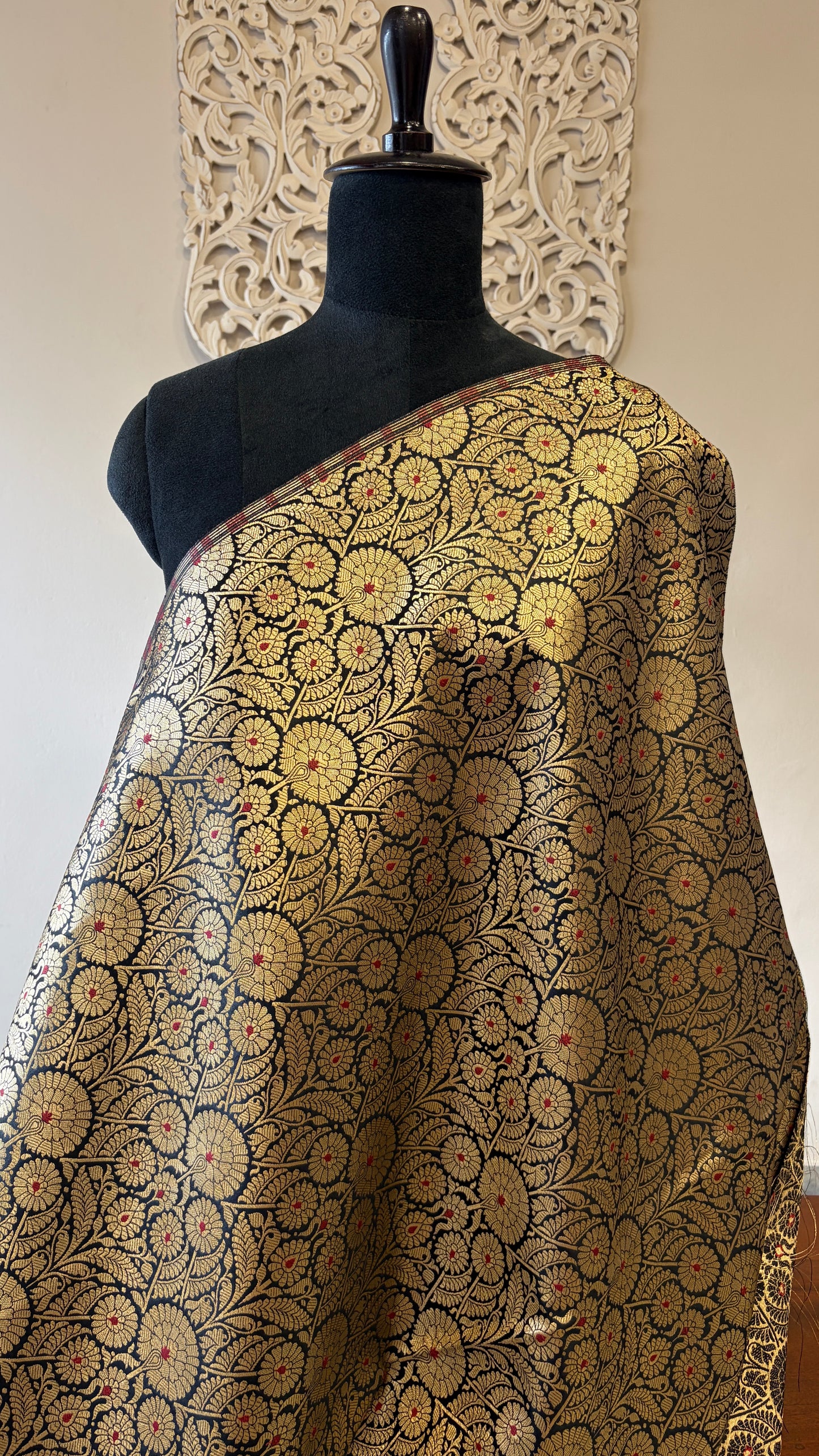 Semi banarasi brocade Black