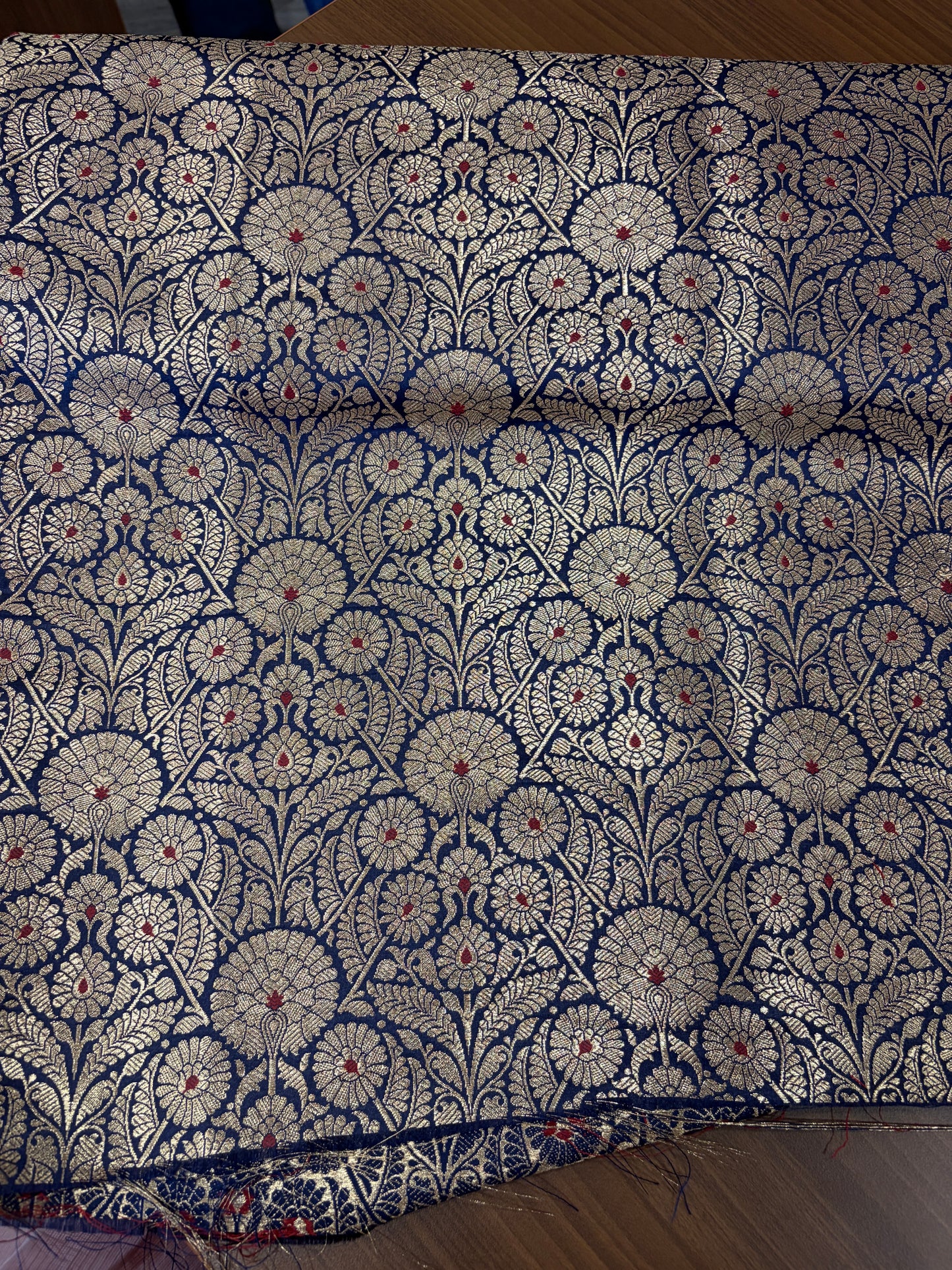 Semi banarasi brocade Navy blue