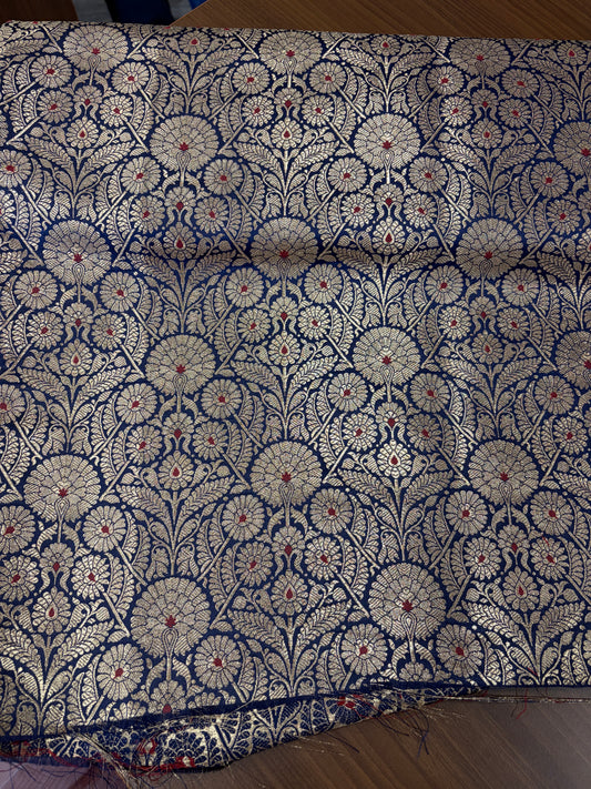Semi banarasi brocade Navy blue