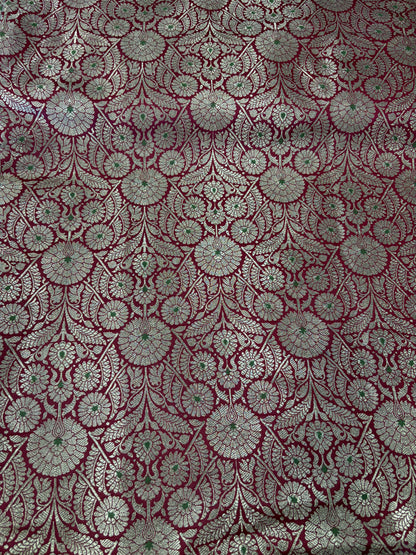 Semi banarasi brocade Red