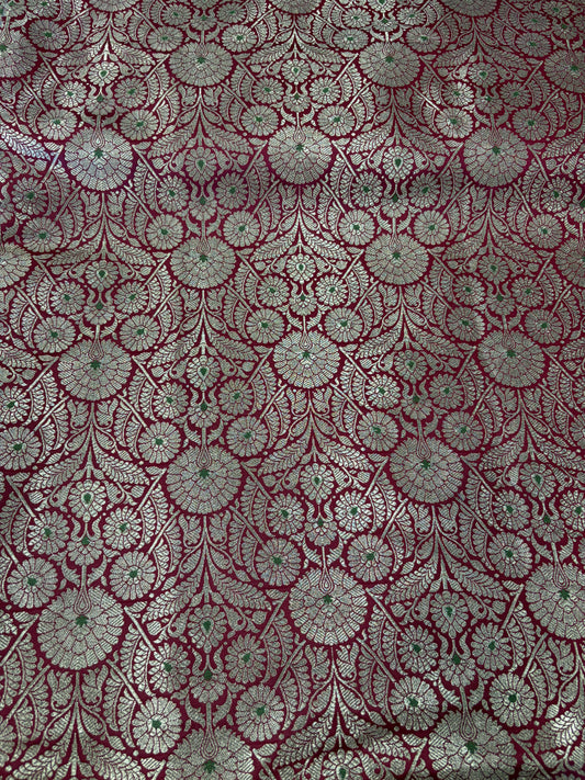 Semi banarasi brocade Red