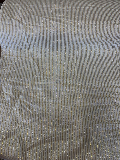 Cotton fabric with silver/gold lurex line