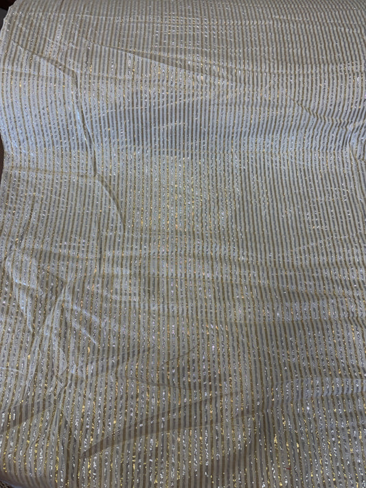 Cotton fabric with silver/gold lurex line