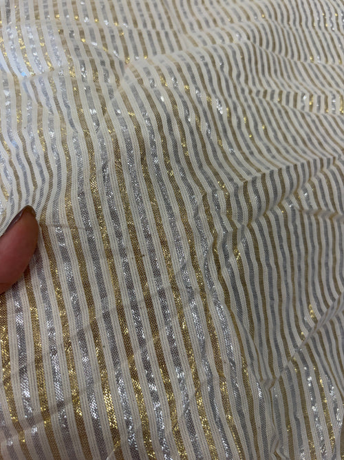Cotton fabric with silver/gold lurex line