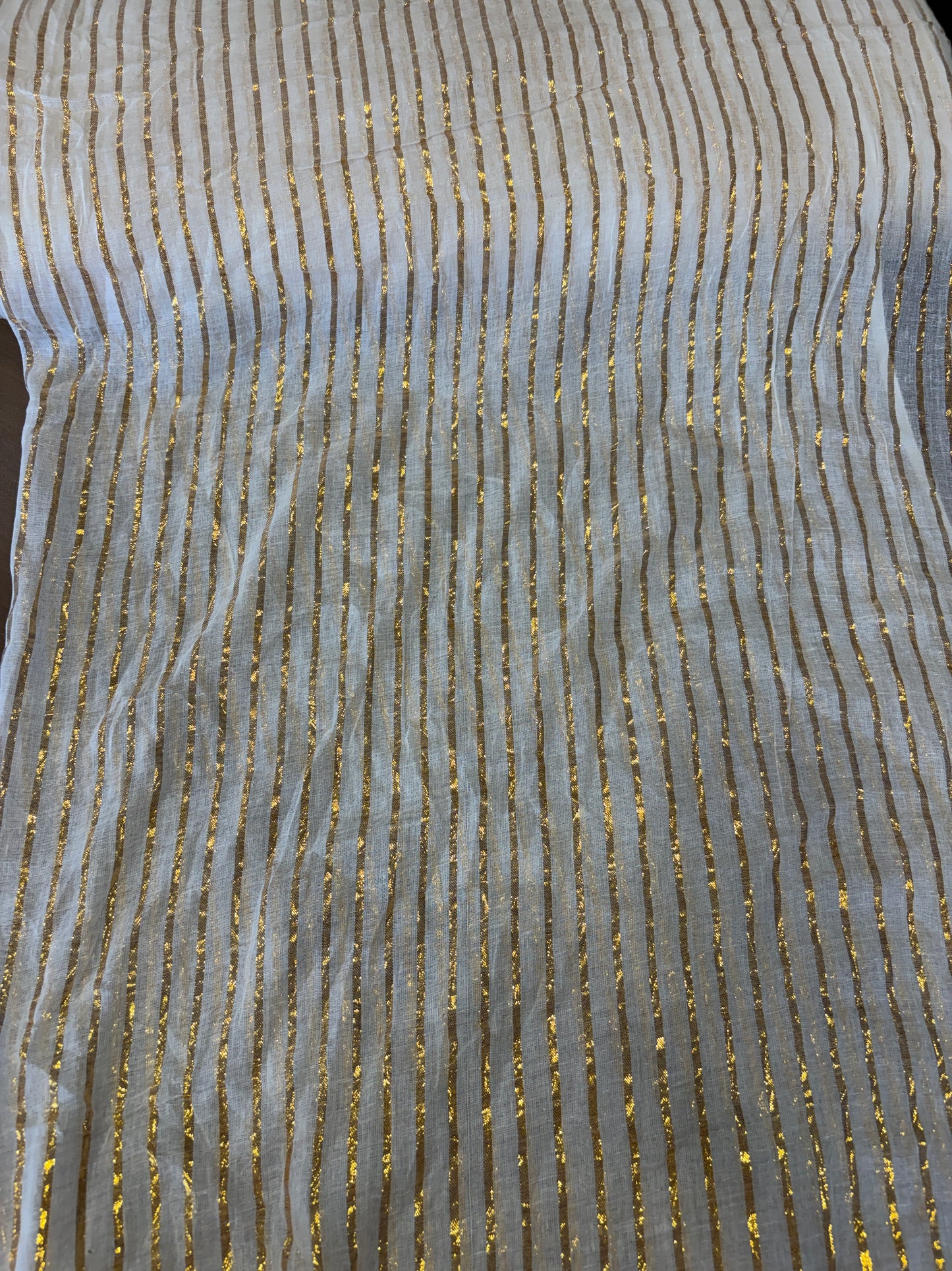 Mulcotton fabric with gold lurex line