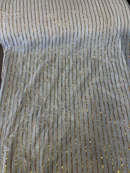 Mulcotton fabric with gold lurex line