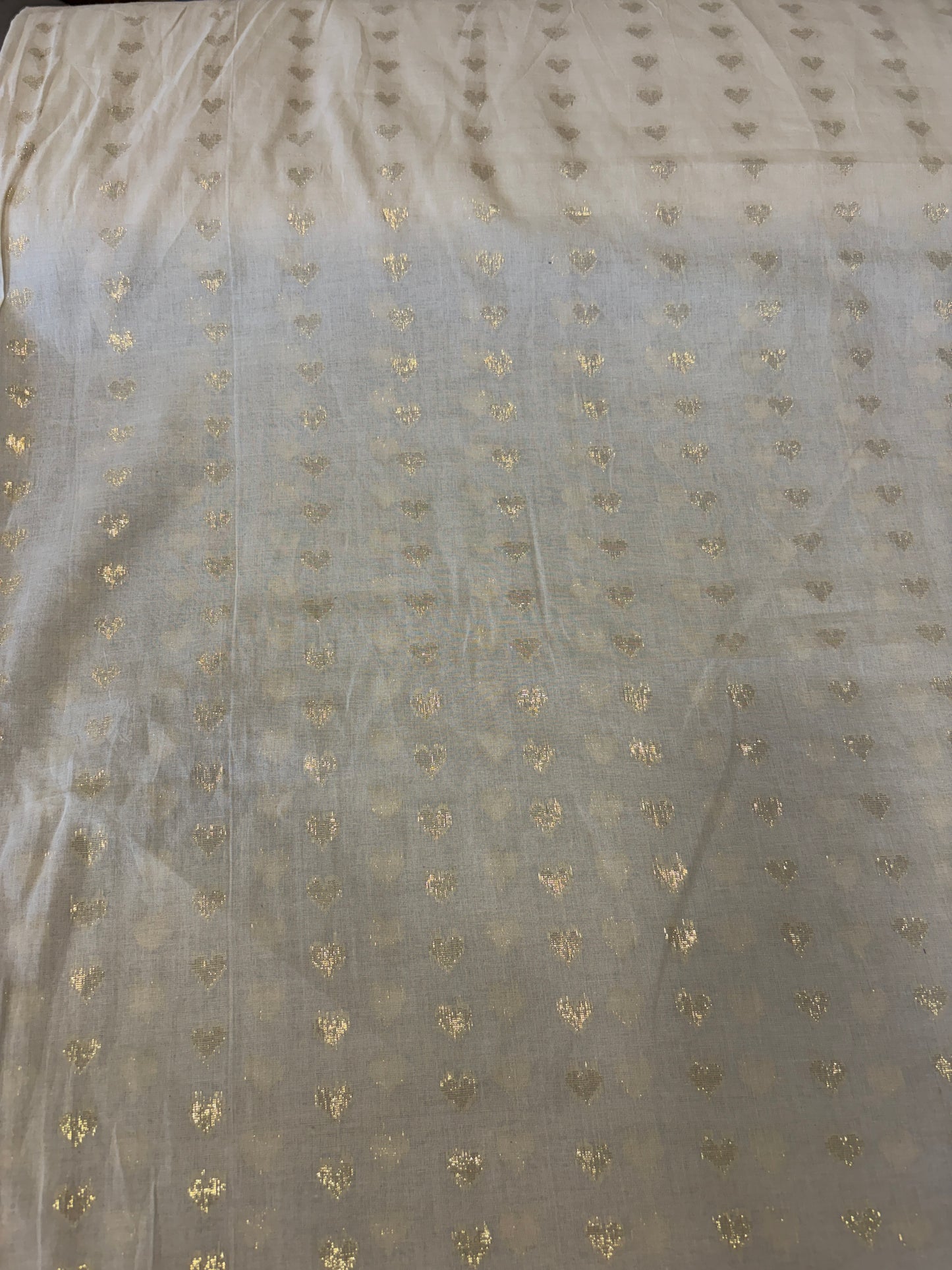 Cotton fabric with heart gold