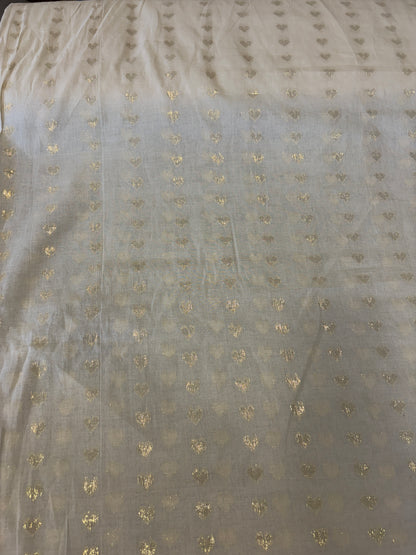Cotton fabric with heart gold
