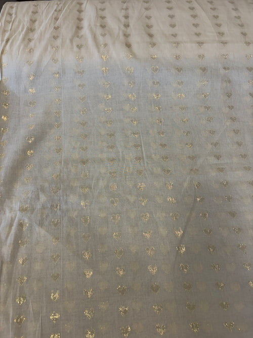 Cotton fabric with heart gold