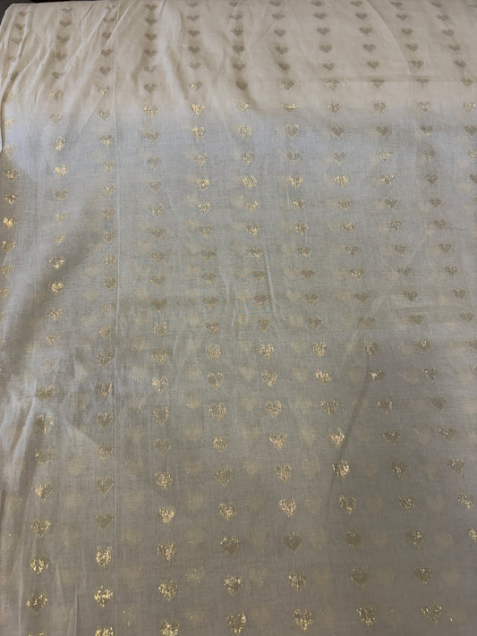 Cotton fabric with heart gold