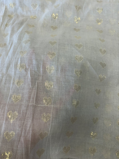 Cotton fabric with heart gold
