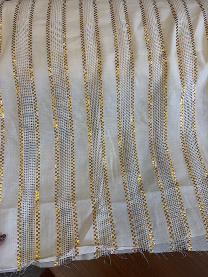 Cotton fabric with lurex weave gold
