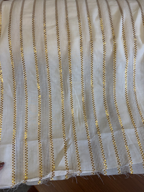 Cotton fabric with lurex weave gold