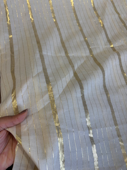 Cotton fabric with lurex line gold