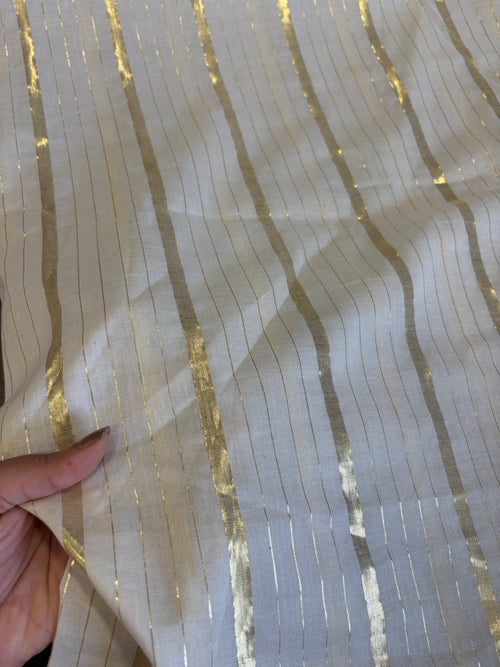 Cotton fabric with lurex line gold