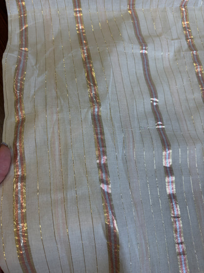 Cotton fabric with lurex line copper/gold
