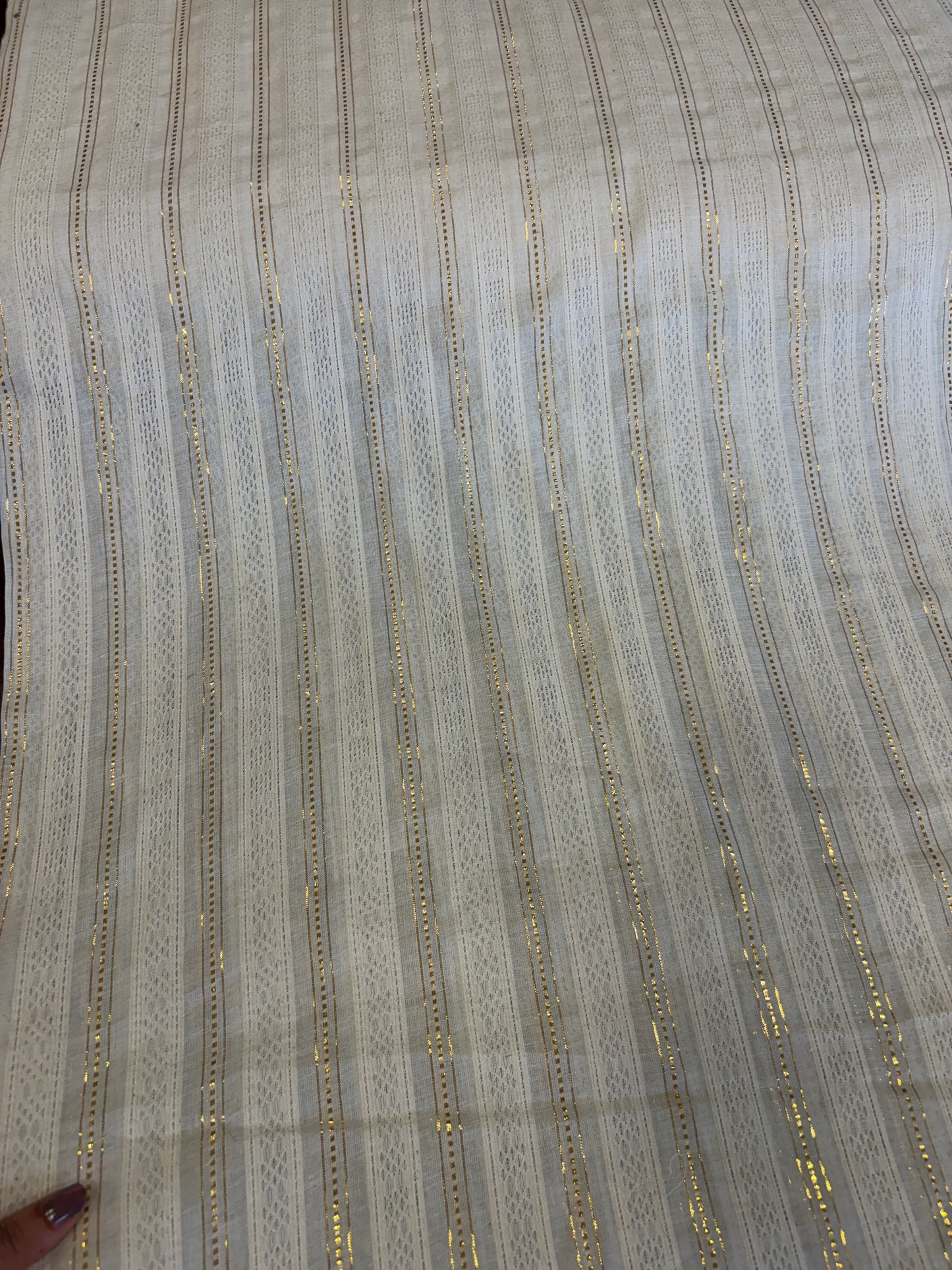 Cotton fabric with dobby line gold