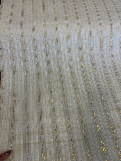 Cotton fabric with dobby line gold