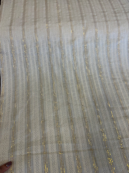 Cotton fabric with dobby line gold