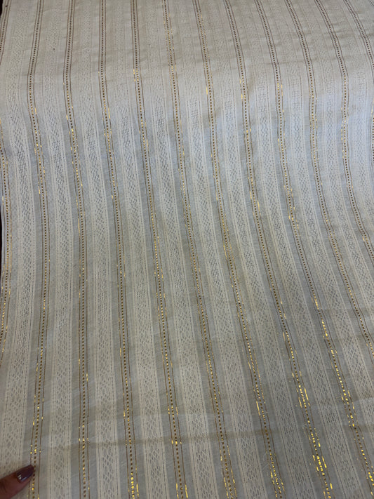 Cotton fabric with dobby line gold
