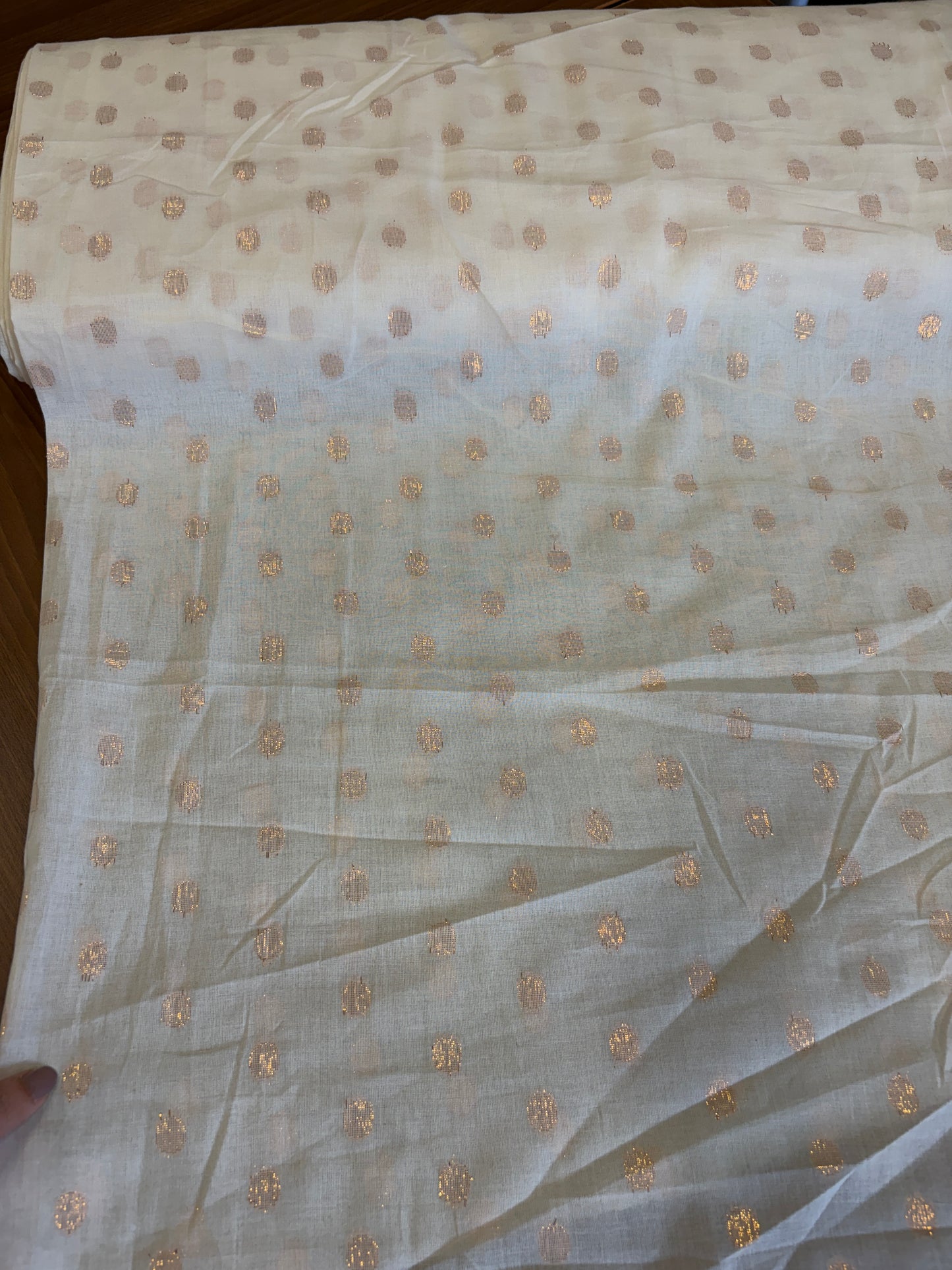 Cotton fabric with butta copper