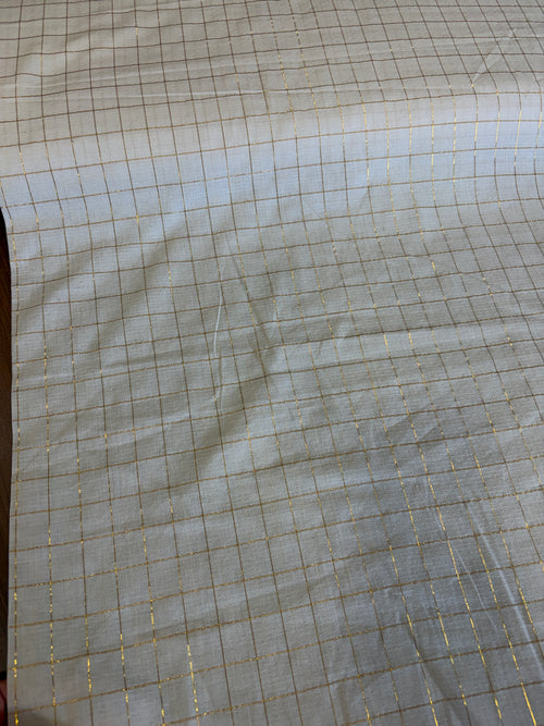Cotton fabric with lurex check