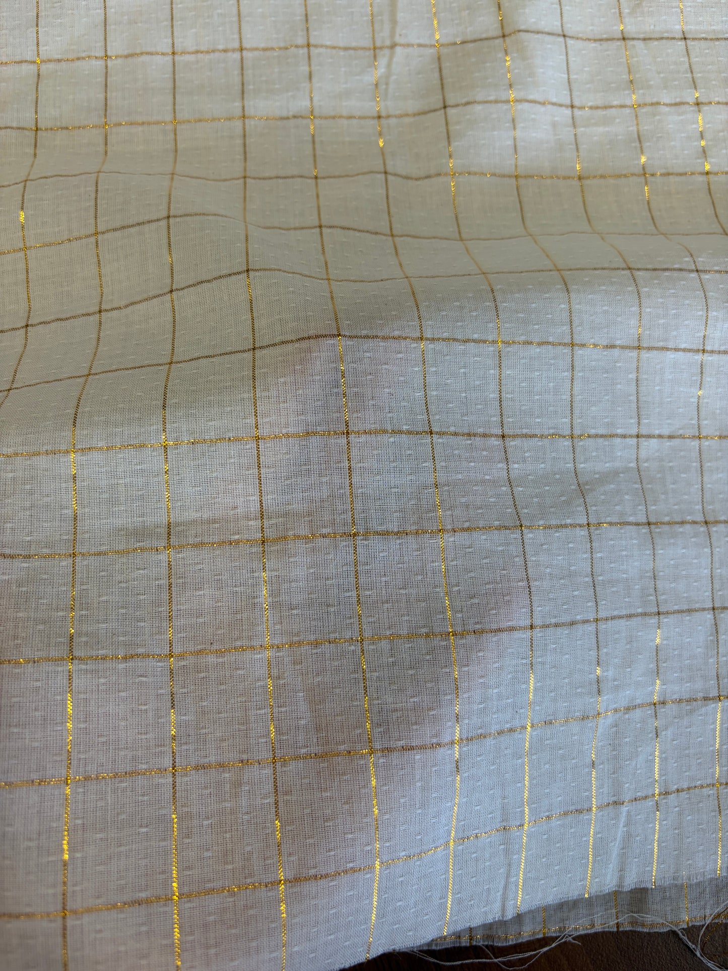 Cotton fabric with lurex check