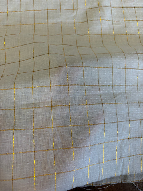 Cotton fabric with lurex check