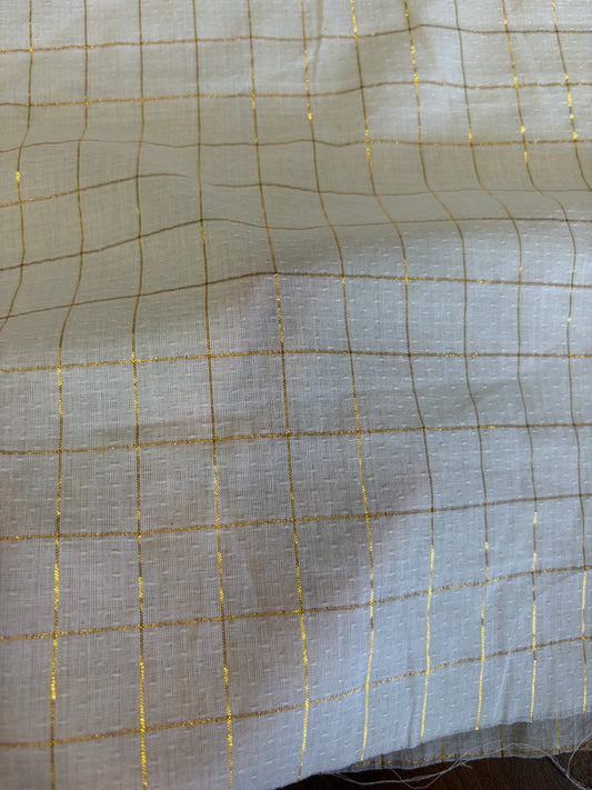 Cotton fabric with lurex check