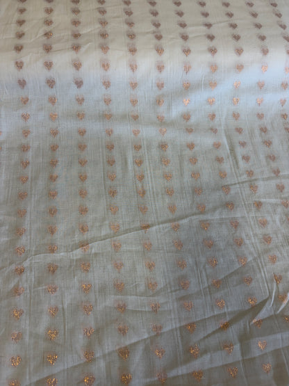 Cotton fabric with heart weave copper