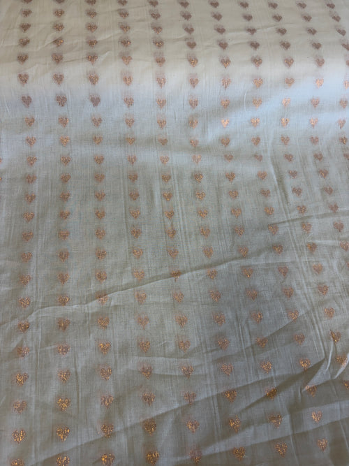 Cotton fabric with heart weave copper