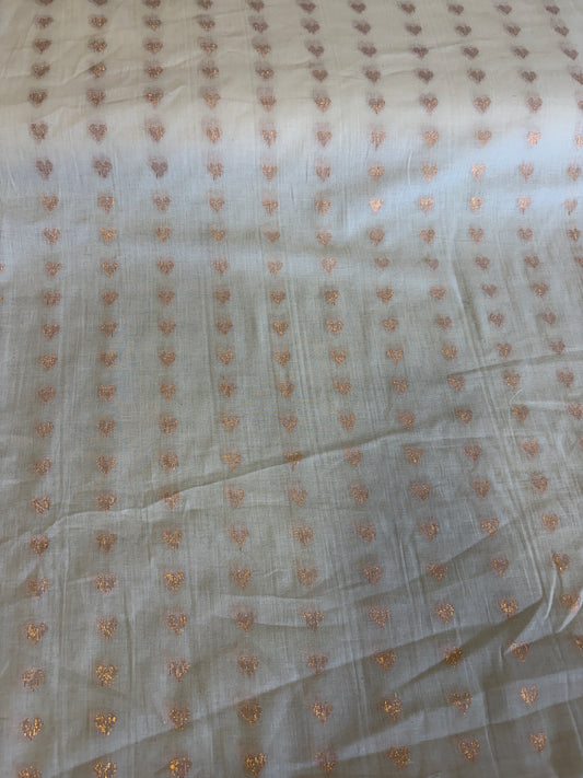Cotton fabric with heart weave copper
