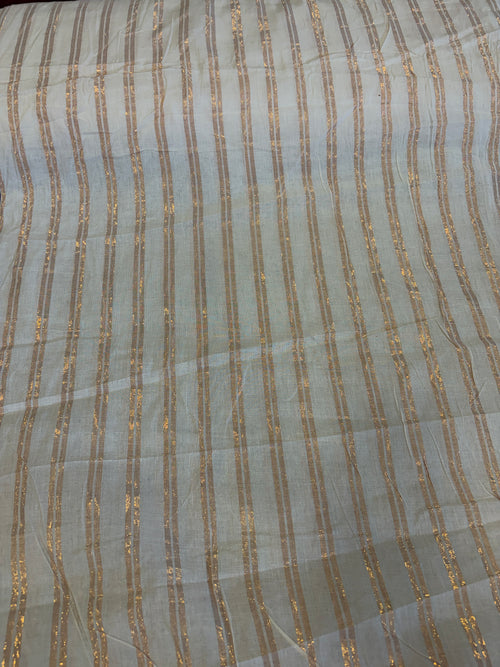 Cotton fabric with copper lurex line
