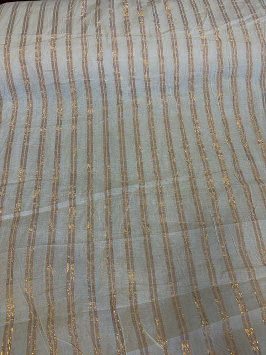 Cotton fabric with copper lurex line