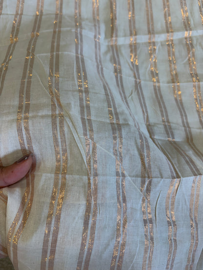 Cotton fabric with copper lurex line
