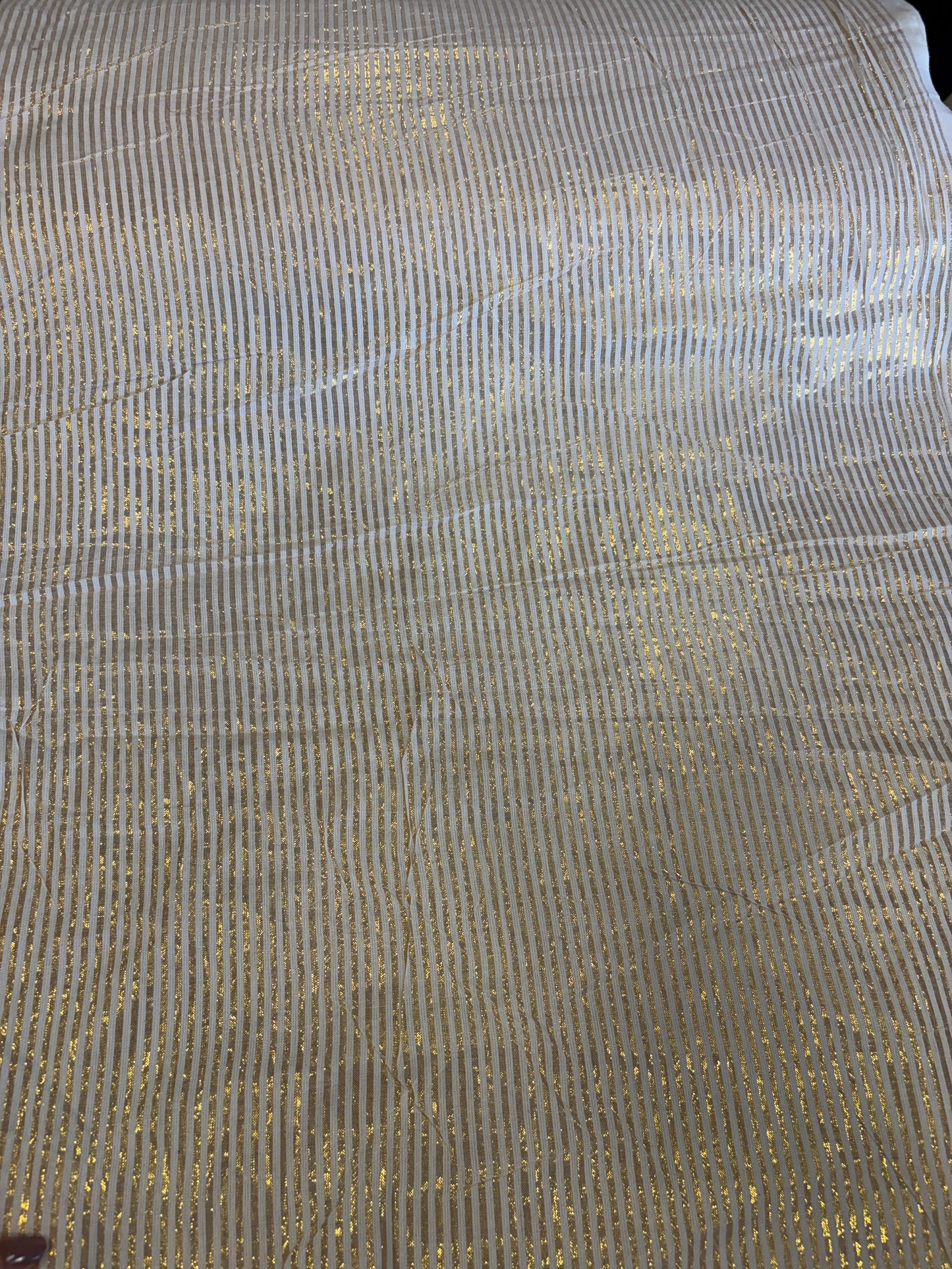 Cotton fabric with gold stripe