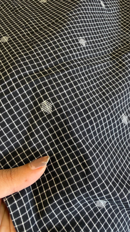 Handloom cotton with woven butta