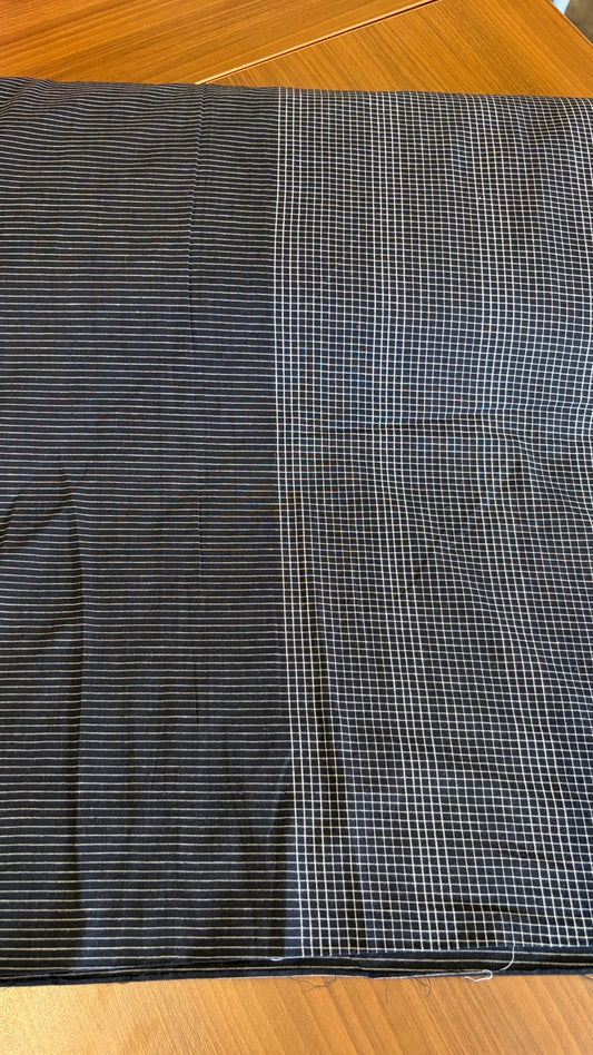 Handloom cotton with border Black