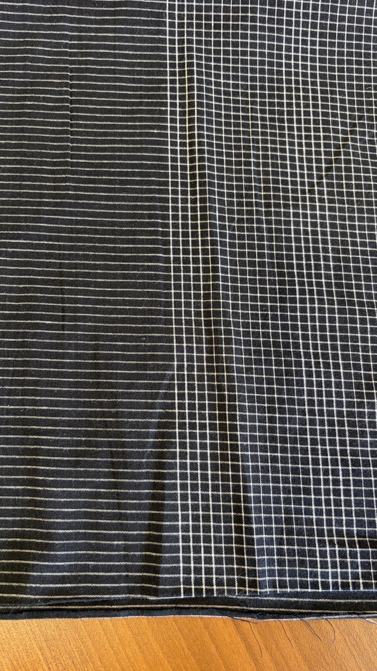 Handloom cotton with border Black