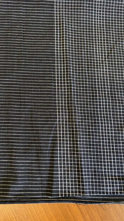 Handloom cotton with border Black