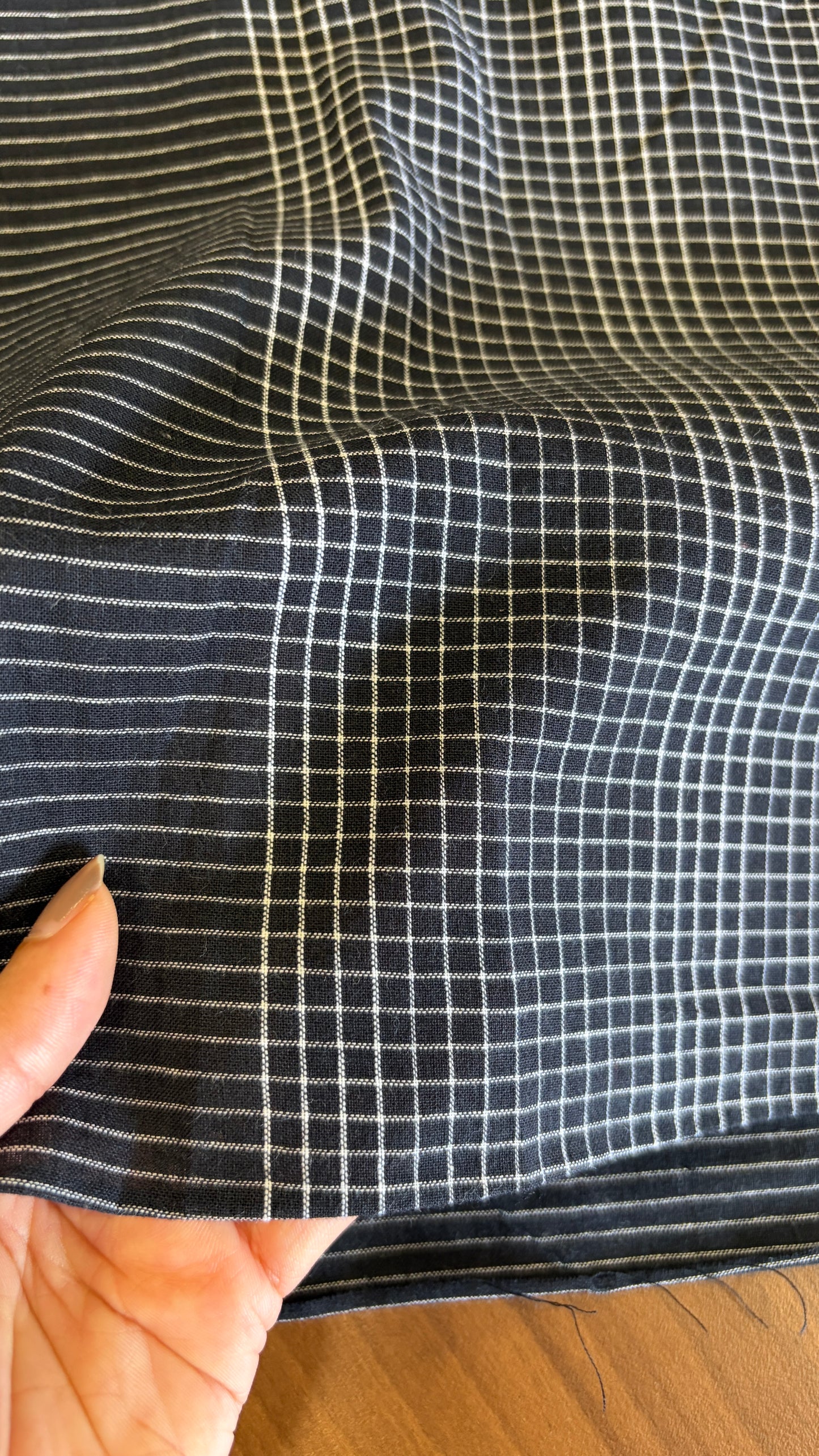 Handloom cotton with border Black
