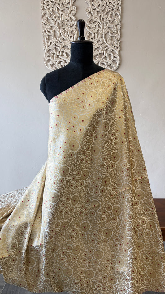 Semi banarasi brocade off-white