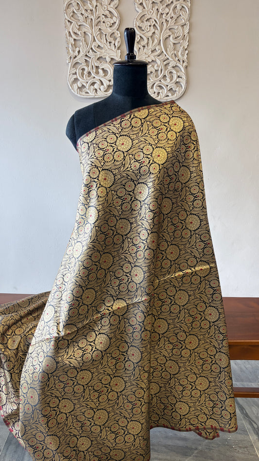Semi banarasi brocade Black