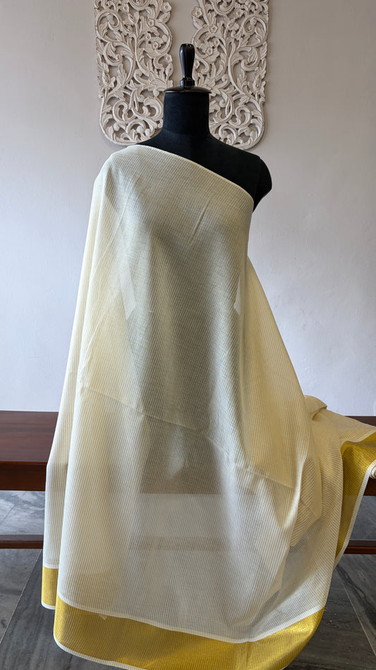 Soft cotton with Kerala kasavu border(stripe)