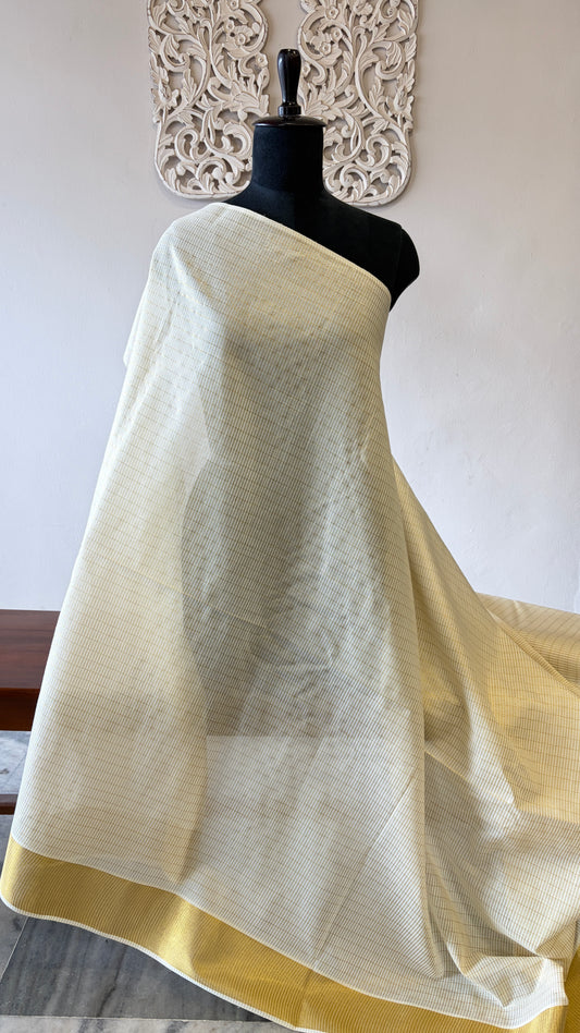 Soft cotton with Kerala kasavu border(check)