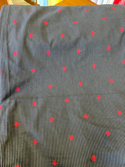 Handloom cotton with Red butta weaving