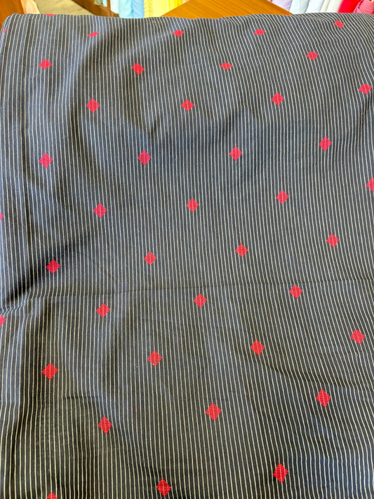 Handloom cotton with Red butta weaving