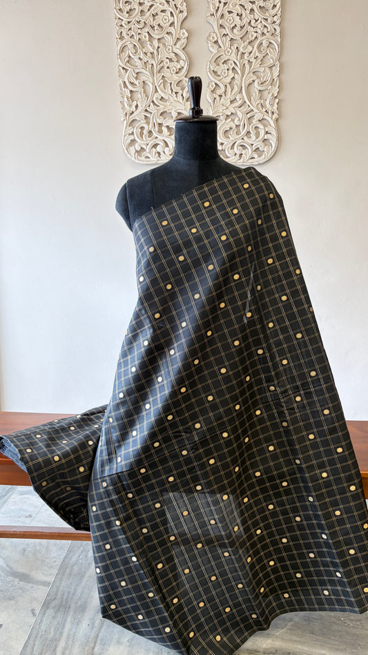 Semi Banarasi fabric with butta weave
