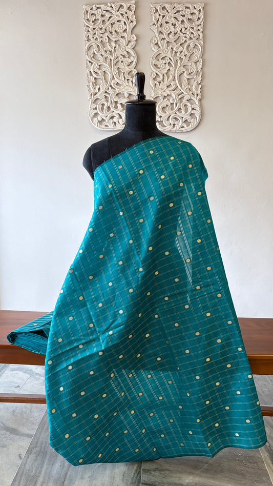 Semi Banarasi fabric with butta weave