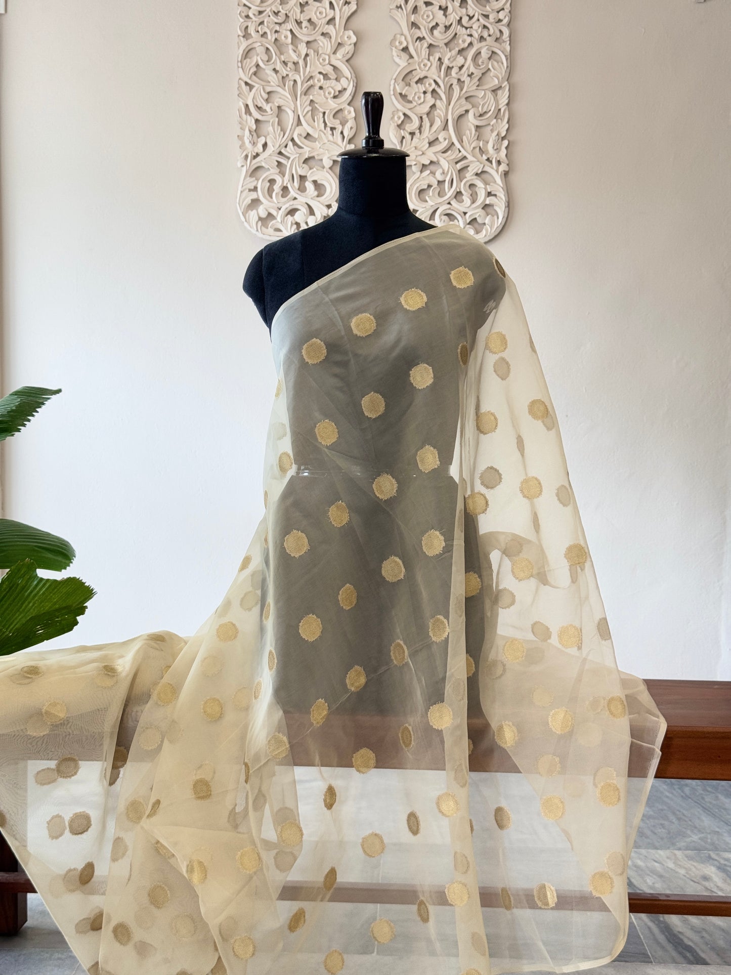 Organza with gold butta